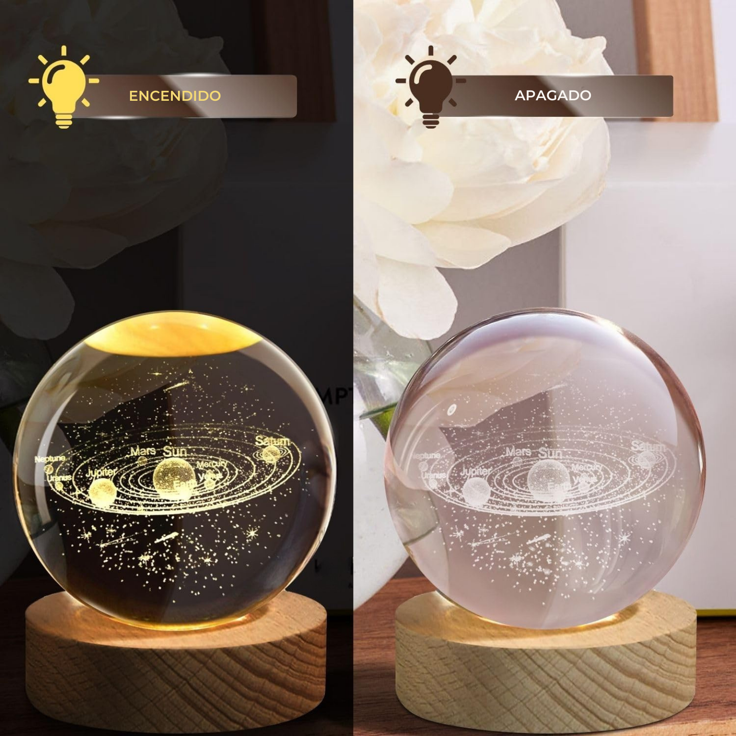 Esfera de Cristal Decorativa 3D
